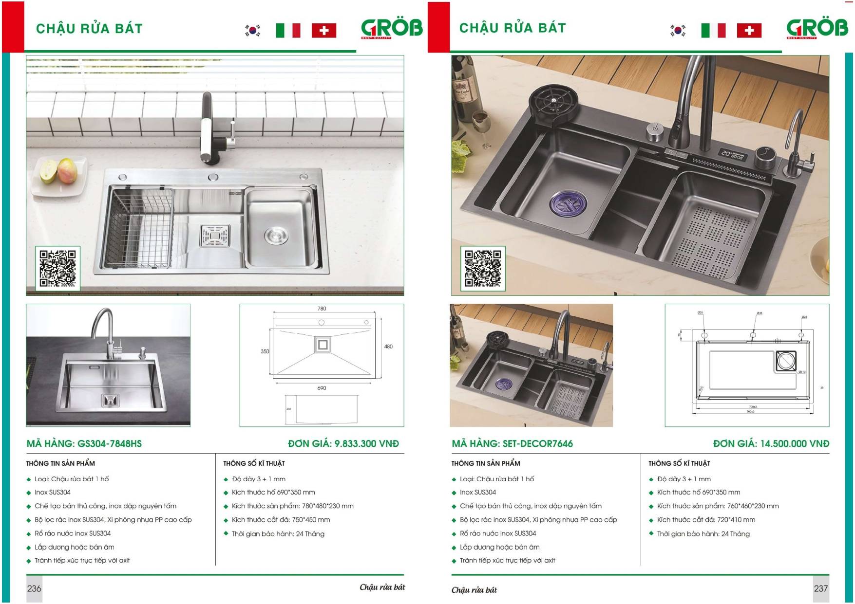 Thiết bị nhà bếp GROB Catalogue và Bảng giá mới nhất /Page 118